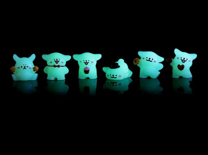 夜光のカートゥーンの白い子犬の装饰品