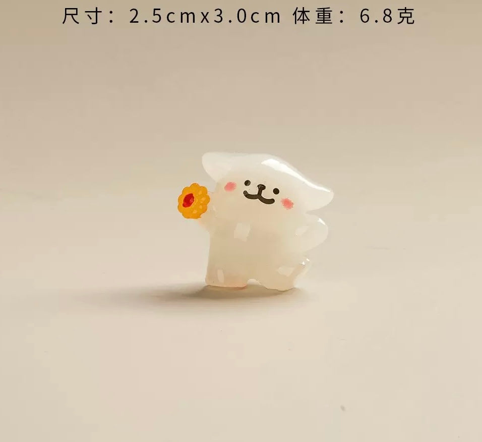 夜光のカートゥーンの白い子犬の装饰品