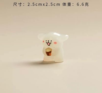 夜光のカートゥーンの白い子犬の装饰品