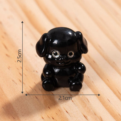 黒い子犬の樹脂工芸品