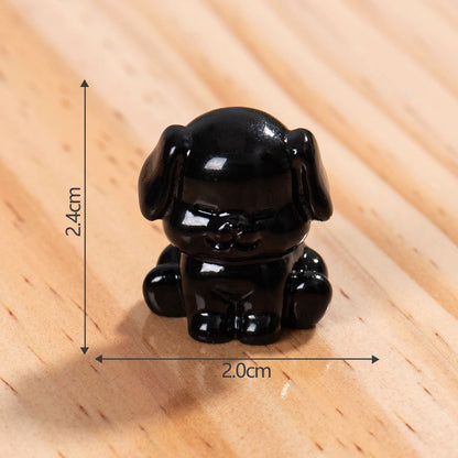 黒い子犬の樹脂工芸品