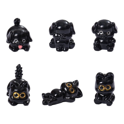 黒い子犬の樹脂工芸品