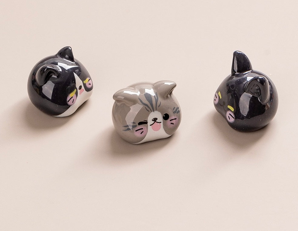 猫の頭のDIYの小さな置物