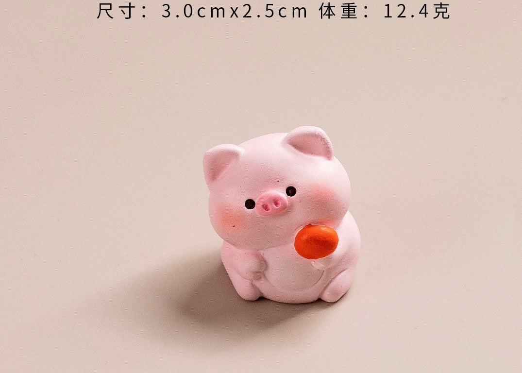 元気な子豚の樹脂工芸品