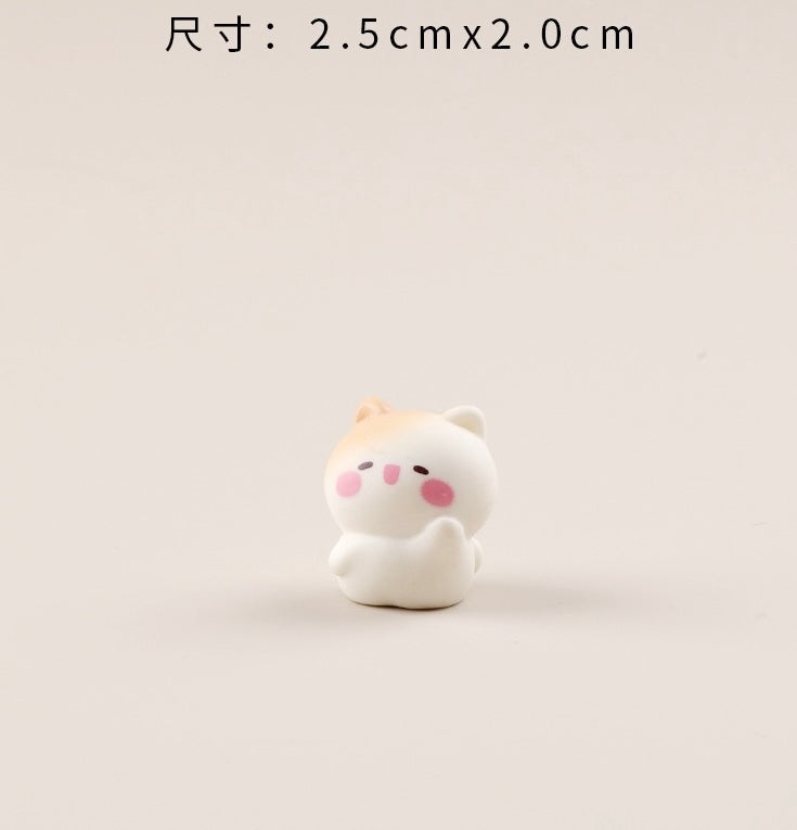 幸せな子猫の樹脂工芸品