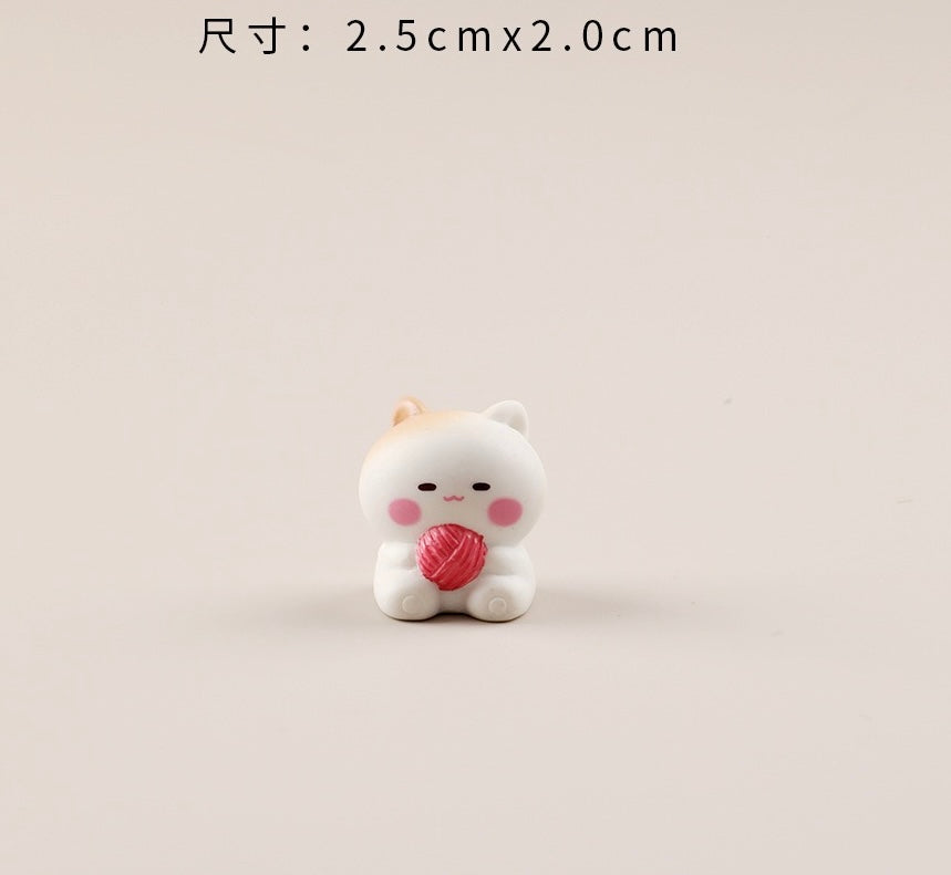 幸せな子猫の樹脂工芸品