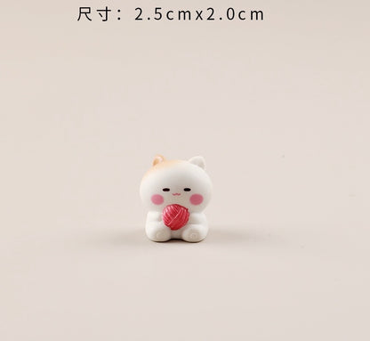 幸せな子猫の樹脂工芸品