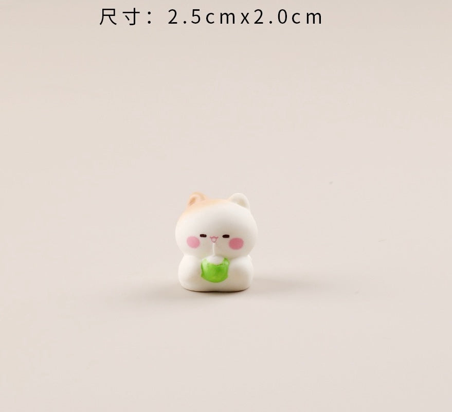 幸せな子猫の樹脂工芸品
