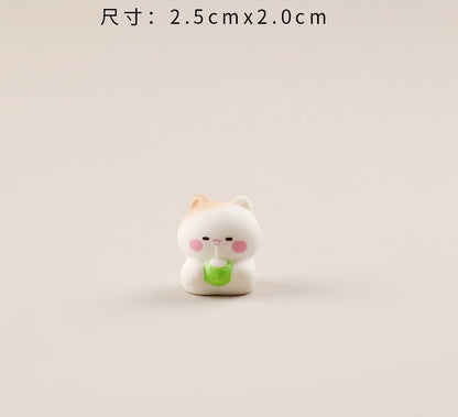 幸せな子猫の樹脂工芸品